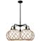 Ballston Farmhouse 29"W 5 Light Black Stem Chandelier w/ Clear Brown Shade