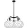 Ballston Farmhouse 29"W 5 Light Black Stem Chandelier w/ Clear White Shade