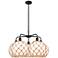 Ballston Farmhouse 29"W 5 Light Black Stem Chandelier w/ White Brown Shade