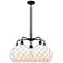 Ballston Farmhouse 29"W 5 Light Black Stem Chandelier w/ White Shade