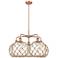 Ballston Farmhouse 29"W 5 Light Copper Stem Chandelier w/ Clear Brown Shade