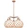 Ballston Farmhouse 29"W 5 Light Copper Stem Chandelier w/ White Brown Shade