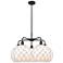 Ballston Farmhouse 29"W 5 Light Oiled Bronze Stem Chandelier w/ White Shade