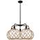 Ballston Farmhouse 29"W 5-Lt Oil Bronze Chandelier w/ Clear Brown Shade