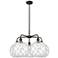 Ballston Farmhouse 29"W 5-Lt Oil Bronze Chandelier w/ Clear White Shade