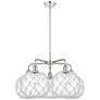 Ballston Farmhouse 29"W 5-Lt Polish Nickel Chandelier w/ Clear White Shade