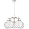 Ballston Farmhouse 29"W 5-Lt Polish Nickel Chandelier w/ Clear White Shade