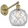Ballston Farmhouse Rope 10"H Brass Swivel Sconce w/ Clear Glass Shade