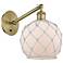 Ballston Farmhouse Rope 10"H Brass Swivel Sconce w/ White Glass Shade