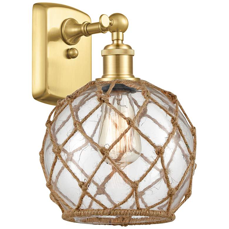 Image 1 Ballston Farmhouse Rope 12" High Satin Gold Wall Sconce