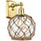Ballston Farmhouse Rope 12" High Satin Gold Wall Sconce