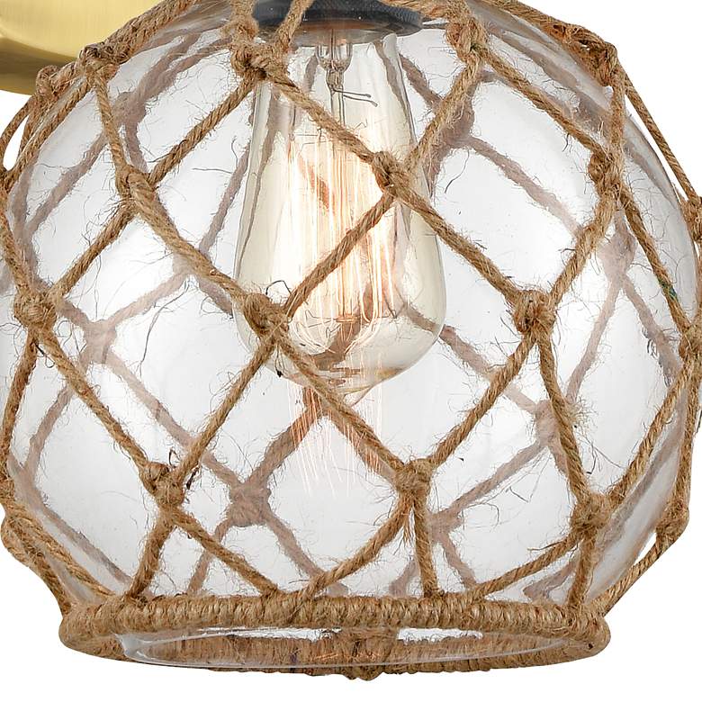 Image 2 Ballston Farmhouse Rope 12" High Satin Gold Wall Sconce more views