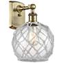 1_Ballston Farmhouse Rope 13"H Brass Sconce w/ Clear Glass White Shade