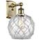 Ballston Farmhouse Rope 13"H Brass Sconce w/ Clear Glass White Shade