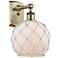 Ballston Farmhouse Rope 13"H Brass Sconce With White Glass Shade