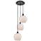 Ballston Farmhouse Rope 15"W 3 Light Black Cord Pendant w/ White Shade