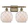 Ballston Farmhouse Rope 18"W 2 Light Brass Bath Light w/ White Shade