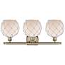 2_Ballston Farmhouse Rope 28"W 3 Light Brass Bath Light w/ White Shade more views