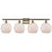 Ballston Farmhouse Rope 38"W 4 Light Brass Bath Light w/ White Shade