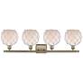 2_Ballston Farmhouse Rope 38"W 4 Light Brass Bath Light w/ White Shade more views
