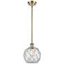 1_Ballston Farmhouse Rope 8"W Brass Stem Pendant w/ Clear White Shade