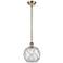 Ballston Farmhouse Rope 8"W Brass Stem Pendant w/ Clear White Shade