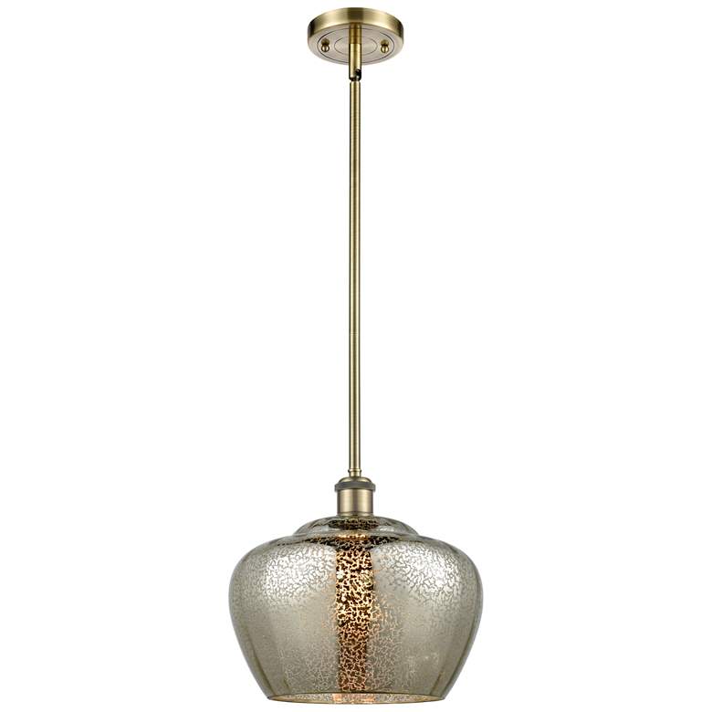 Image 1 Ballston Fenton 11" Antique Brass Mini Pendant w/ Mercury Shade