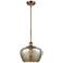 Ballston Fenton 11" Brushed Brass Mini Pendant w/ Mercury Shade