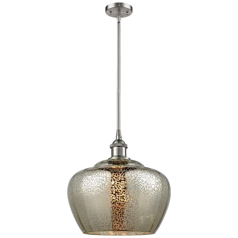 Image 1 Ballston Fenton 11" Brushed Satin Nickel Mini Pendant w/ Mercury Shade