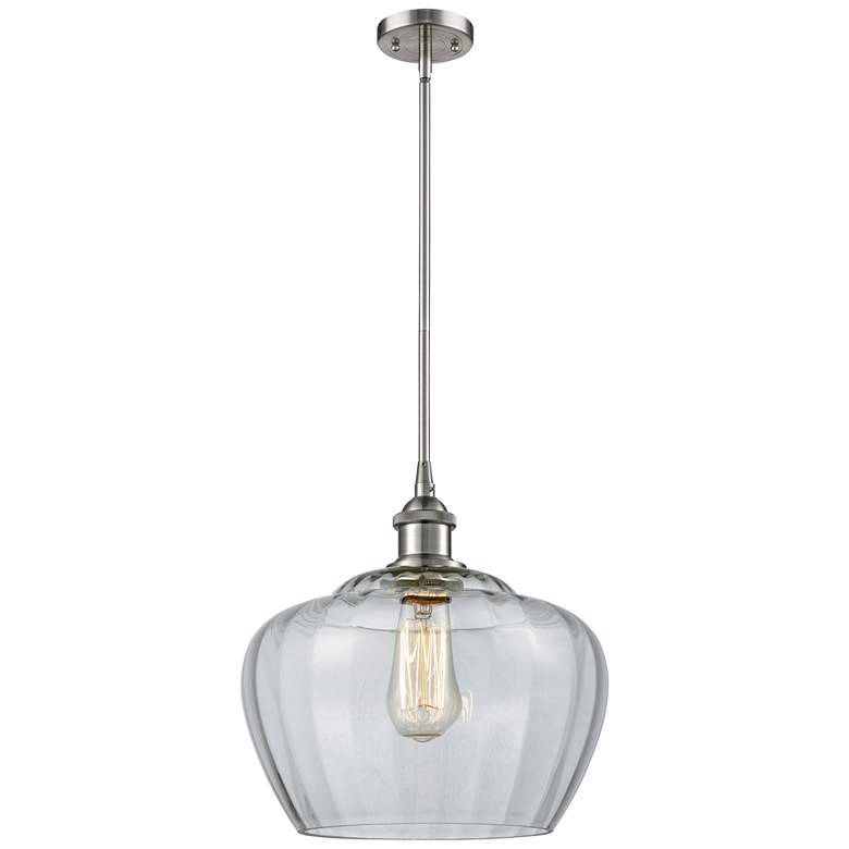Image 1 Ballston Fenton 11" LED Mini Pendant - Brushed Satin Nickel - Clear Sh