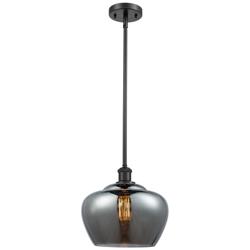 Ballston Fenton 11" LED Mini Pendant - Matte Black - Plated Smoke Shad