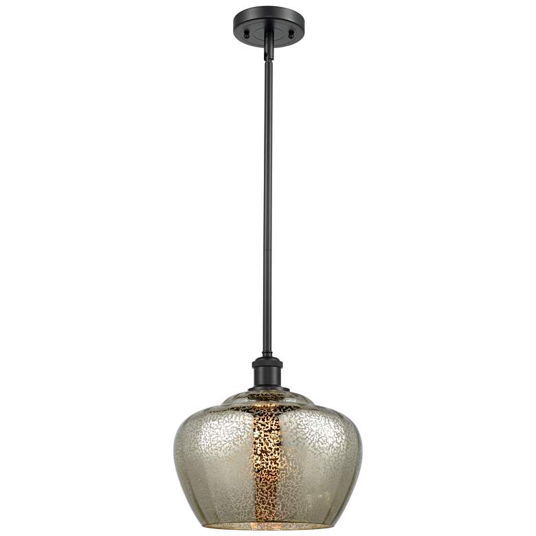 Image 1 Ballston Fenton 11" Matte Black Mini Pendant w/ Mercury Shade