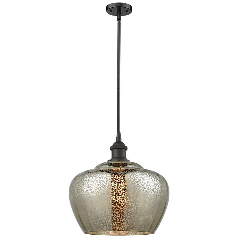 Image 1 Ballston Fenton 11" Oil Rubbed Bronze Mini Pendant w/ Mercury Shade