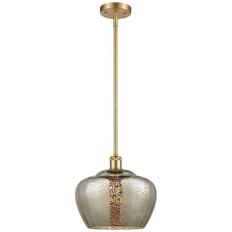 Image 1 Ballston Fenton 11" Satin Gold Mini Pendant w/ Mercury Shade