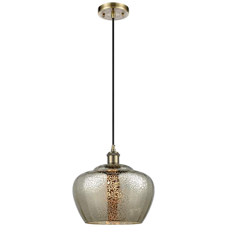 Image 1 Ballston Fenton 11" Wide Antique Brass Corded Mini Pendant w/ Mercury