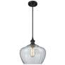 Ballston Fenton 11" Wide Bronze Corded Mini Pendant w/ Clear Shade