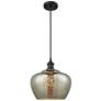 Ballston Fenton 11" Wide Bronze Corded Mini Pendant w/ Mercury Shade