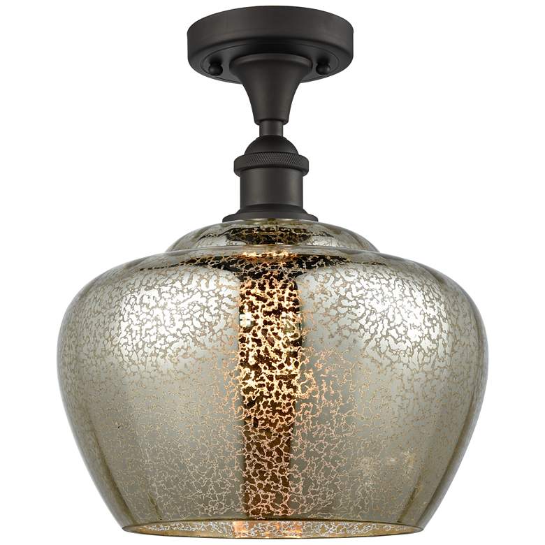 Image 1 Ballston Fenton 11" Wide Bronze Semi Flush Mount w/ Mercury Shade