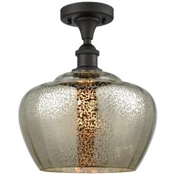 Ballston Fenton 11" Wide Bronze Semi Flush Mount w/ Mercury Shade