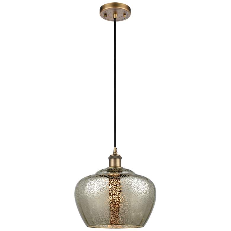 Image 1 Ballston Fenton 11" Wide Brushed Brass Corded Mini Pendant w/ Mercury