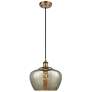 Ballston Fenton 11" Wide Brushed Brass Corded Mini Pendant w/ Mercury