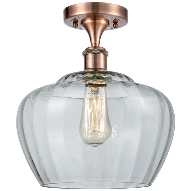 Image 1 Ballston Fenton 11" Wide Copper Semi Flush Mount w/ Clear Shade