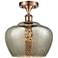 Ballston Fenton 11" Wide Copper Semi Flush Mount w/ Mercury Shade