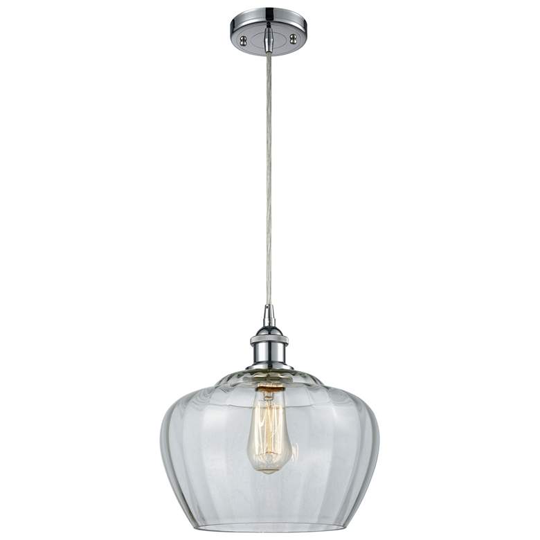 Image 1 Ballston Fenton 11" Wide Polished Chrome Corded Mini Pendant w/ Clear