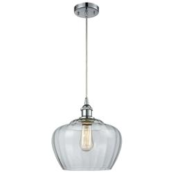 Ballston Fenton 11" Wide Polished Chrome Corded Mini Pendant w/ Clear