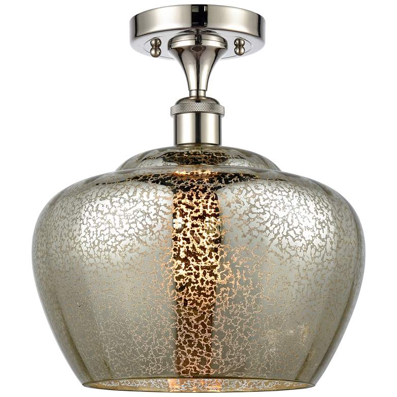 Image 1 Ballston Fenton 11" Wide Polished Nickel Semi Flush Mount w/ Mercury S