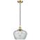 Ballston Fenton 11" Wide Satin Gold Corded Mini Pendant w/ Clear Shade