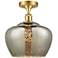 Ballston Fenton 11" Wide Satin Gold Semi Flush Mount w/ Mercury Shade