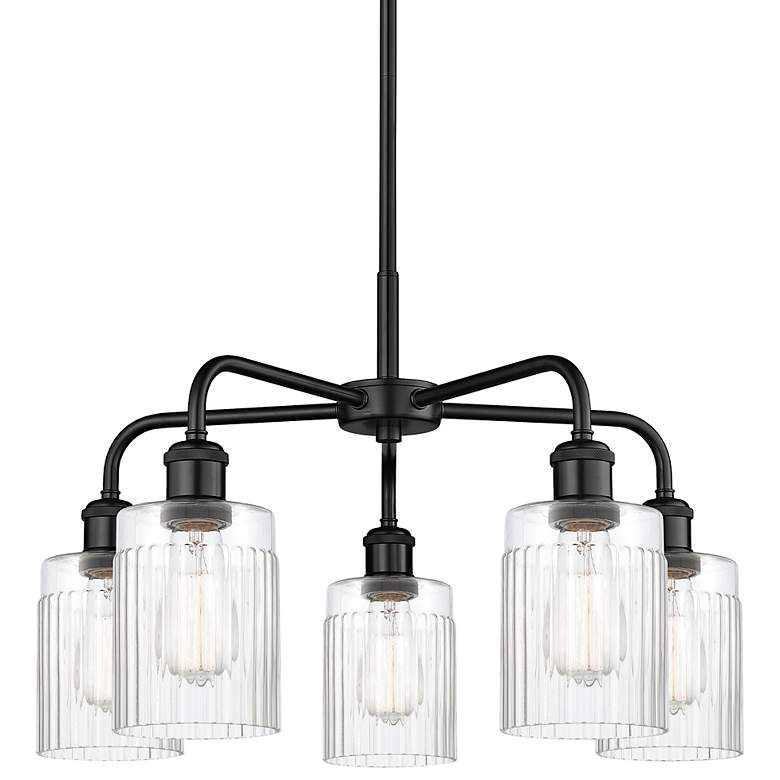 Image 1 Ballston Hadley 22 1/2" Wide Matte Black 5-Light Chandelier