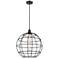 Ballston Lake Placid 16" Wide Cord Hung Matte Black Pendant W/ Black S